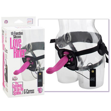 California Exotic Love Rider G-Caress, розовый, Страпон унисекс с вибрацией California Exotic Love Rider G-Caress, розовый, Страпон унисекс с вибрацией