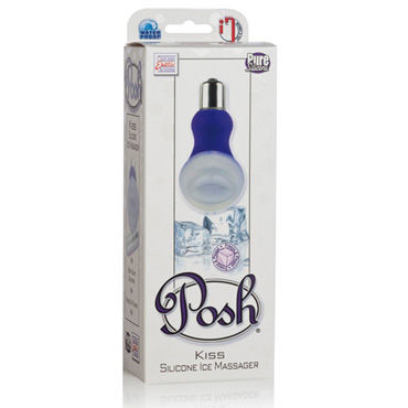 California Exotic Posh Silicone Ice Massager Kiss, фиолетовый - Вибратор с насадкой для охлаждения - купить в секс шопе California Exotic Posh Silicone Ice Massager Kiss, фиолетовый - Вибратор с насадкой для охлаждения - купить в секс шопе