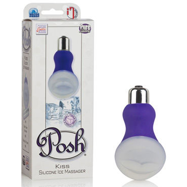 California Exotic Posh Silicone Ice Massager Kiss, фиолетовый, Вибратор с насадкой для охлаждения California Exotic Posh Silicone Ice Massager Kiss, фиолетовый, Вибратор с насадкой для охлаждения