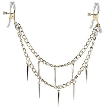Pipedream Rock Hard Nipple Clamps - Зажимы для сосков с цепочкой - купить в секс шопе Pipedream Rock Hard Nipple Clamps - Зажимы для сосков с цепочкой - купить в секс шопе