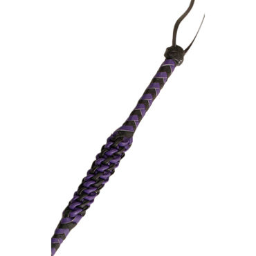 Pipedream Deluxe Riding Crop, фиолетовый - Кожаный плетенный стек - купить в секс шопе Pipedream Deluxe Riding Crop, фиолетовый - Кожаный плетенный стек - купить в секс шопе