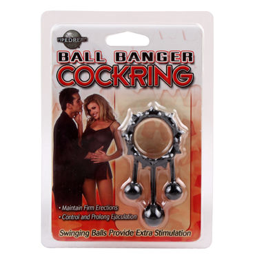 Chisa Ball Banger Cockring, черное, Эрекционное кольцо с подвесками Chisa Ball Banger Cockring, черное, Эрекционное кольцо с подвесками