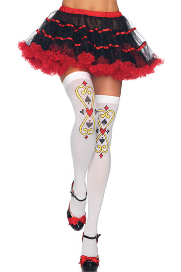 Leg Avenue чулки, C карточным узором Leg Avenue чулки, C карточным узором