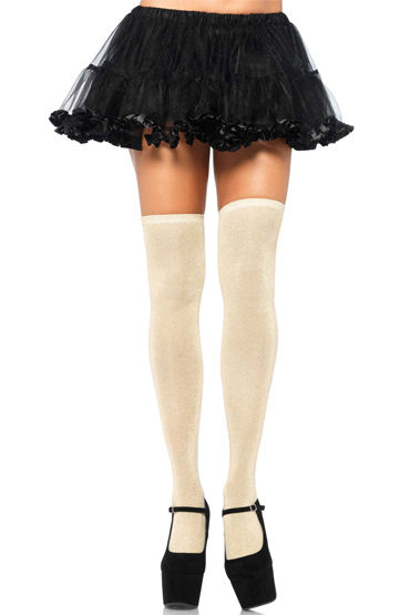 Leg Avenue чулки, золотые, Из блестящего люрекса Leg Avenue чулки, золотые, Из блестящего люрекса