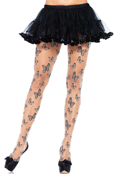 Leg Avenue колготки, С узором "бабочки" - Размер Универсальный (XS-L) от condom-shop.ru Leg Avenue колготки, С узором "бабочки" - Размер Универсальный (XS-L) от condom-shop.ru
