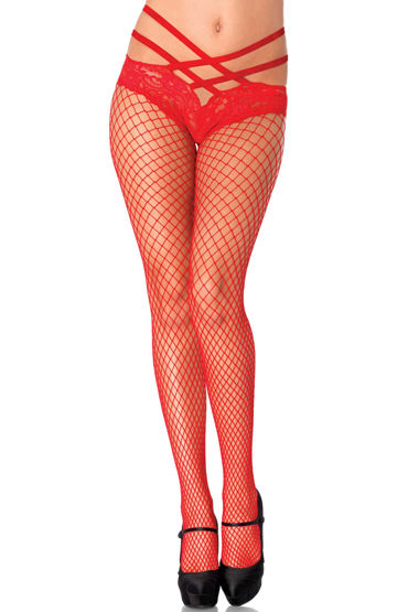 Leg Avenue колготки, красные, С оригинальным верхом Leg Avenue колготки, красные, С оригинальным верхом