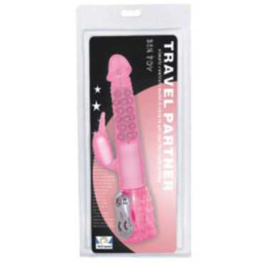 Baile Travel Raptner Pink - Ротатор-реалистик с зайчиком - купить в секс шопе Baile Travel Raptner Pink - Ротатор-реалистик с зайчиком - купить в секс шопе
