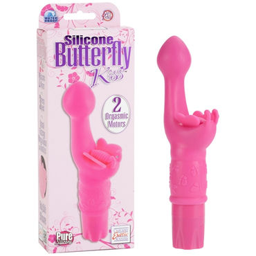 California Exotic Silicone Butterfly Kiss, розовый, Вибратор с клиторальной бабочкой California Exotic Silicone Butterfly Kiss, розовый, Вибратор с клиторальной бабочкой