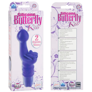 California Exotic Silicone Bunny Kiss, фиолетовый - Вибратор с клиторальным зайчиком - купить в секс шопе California Exotic Silicone Bunny Kiss, фиолетовый - Вибратор с клиторальным зайчиком - купить в секс шопе