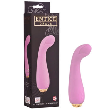 California Exotic Entince Grace, розовый, Дизайнерский вибратор с загнутым кончиком California Exotic Entince Grace, розовый, Дизайнерский вибратор с загнутым кончиком