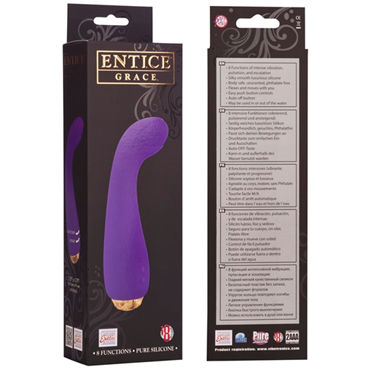 California Exotic Entince Grace, фиолетовый - Дизайнерский вибратор с загнутым кончиком - купить в секс шопе California Exotic Entince Grace, фиолетовый - Дизайнерский вибратор с загнутым кончиком - купить в секс шопе