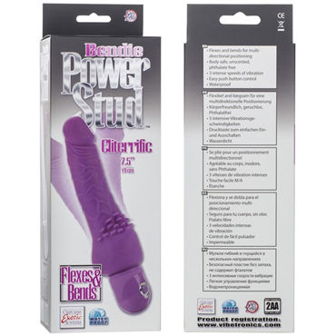 California Exotic Bendie Power Stud Cliteriffic, фиолетовый - Вибратор-реалистик с щеточкой для клитора - купить в секс шопе California Exotic Bendie Power Stud Cliteriffic, фиолетовый - Вибратор-реалистик с щеточкой для клитора - купить в секс шопе