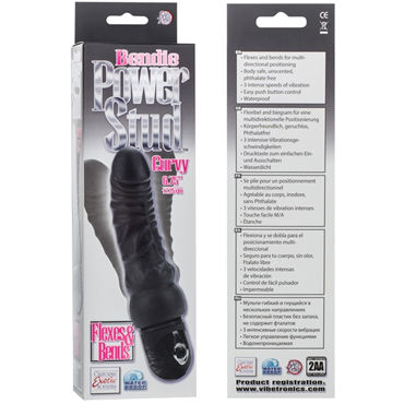 California Exotic Bendie Power Stud Curvy, черный - Гибкий вибратор-реалистик - купить в секс шопе California Exotic Bendie Power Stud Curvy, черный - Гибкий вибратор-реалистик - купить в секс шопе