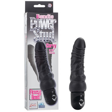 California Exotic Bendie Power Stud Curvy, черный, Гибкий вибратор-реалистик California Exotic Bendie Power Stud Curvy, черный, Гибкий вибратор-реалистик