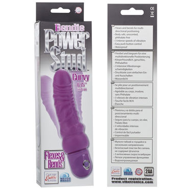 California Exotic Bendie Power Stud Curvy, фиолетовый - Гибкий вибратор-реалистик - купить в секс шопе California Exotic Bendie Power Stud Curvy, фиолетовый - Гибкий вибратор-реалистик - купить в секс шопе
