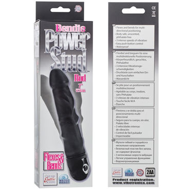 California Exotic Bendie Power Stud Curvy Rod, черный - Водонепроницаемый вибратор-реалистик - купить в секс шопе California Exotic Bendie Power Stud Curvy Rod, черный - Водонепроницаемый вибратор-реалистик - купить в секс шопе