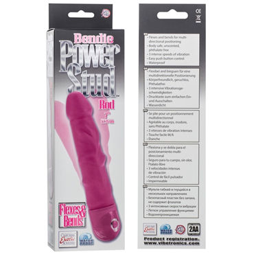 California Exotic Bendie Power Stud Curvy Rod, розовый - Водонепроницаемый вибратор-реалистик - купить в секс шопе California Exotic Bendie Power Stud Curvy Rod, розовый - Водонепроницаемый вибратор-реалистик - купить в секс шопе