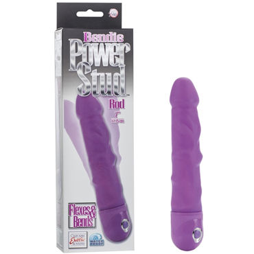 California Exotic Bendie Power Stud Curvy Rod, фиолетовый, Водонепроницаемый вибратор-реалистик California Exotic Bendie Power Stud Curvy Rod, фиолетовый, Водонепроницаемый вибратор-реалистик