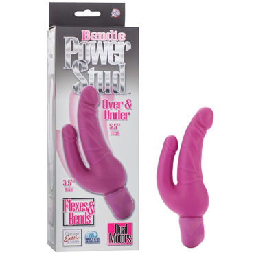 California Exotic Bendie Power Stud Over Under, розовый, Двойной вибратор-реалистик California Exotic Bendie Power Stud Over Under, розовый, Двойной вибратор-реалистик