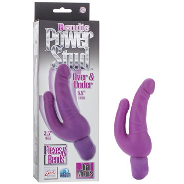 California Exotic Bendie Power Stud Over Under, фиолетовый, Двойной вибратор-реалистик California Exotic Bendie Power Stud Over Under, фиолетовый, Двойной вибратор-реалистик