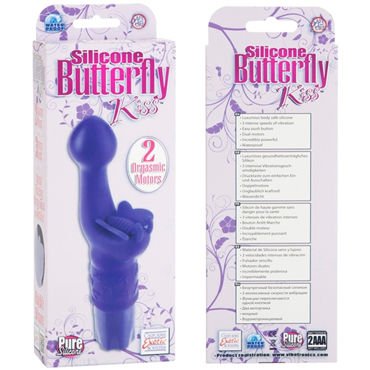 California Exotic Silicone Butterfly Kiss, фиолетовый - Вибратор с клиторальной бабочкой - купить в секс шопе California Exotic Silicone Butterfly Kiss, фиолетовый - Вибратор с клиторальной бабочкой - купить в секс шопе