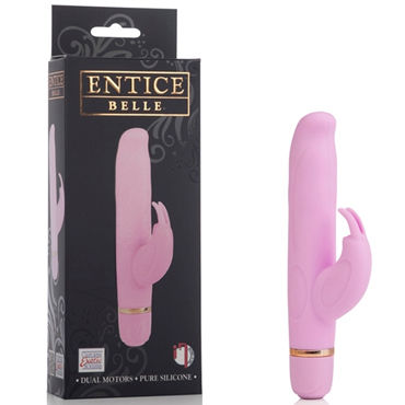 California Exotic Entince Belle, розовый, Мини-вибратор с клиторальным зайчиком California Exotic Entince Belle, розовый, Мини-вибратор с клиторальным зайчиком