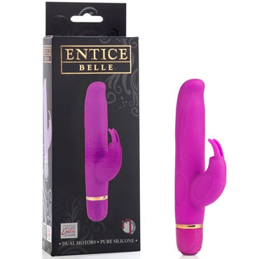 California Exotic Entince Belle, малиновый, Мини-вибратор с клиторальным зайчиком California Exotic Entince Belle, малиновый, Мини-вибратор с клиторальным зайчиком