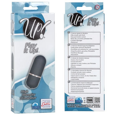 California Exotic Play It Up Stimulator, серый - Водонепроницаемая вибропуля - купить в секс шопе California Exotic Play It Up Stimulator, серый - Водонепроницаемая вибропуля - купить в секс шопе