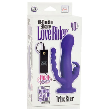 California Exotic Love Rider Triple Riders, фиолетовый - Вибратор с тройным воздействием - купить в секс шопе California Exotic Love Rider Triple Riders, фиолетовый - Вибратор с тройным воздействием - купить в секс шопе