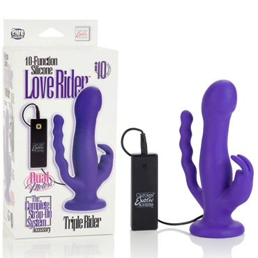 California Exotic Love Rider Triple Riders, фиолетовый, Вибратор с тройным воздействием California Exotic Love Rider Triple Riders, фиолетовый, Вибратор с тройным воздействием