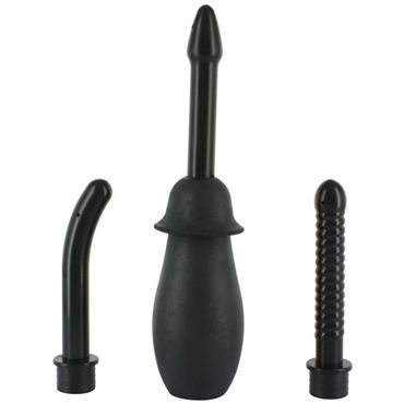 Seven Creations Kit Black, Анальный душ с насадками Seven Creations Kit Black, Анальный душ с насадками