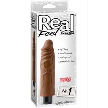 Pipedream Real Feel Lifelike Toys № 1, коричневый, Реалистичный мультискоростной вибратор Pipedream Real Feel Lifelike Toys № 1, коричневый, Реалистичный мультискоростной вибратор