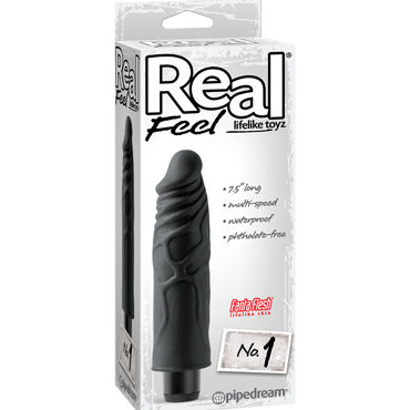 Pipedream Real Feel Lifelike Toys № 1, черный, Реалистичный мультискоростной вибратор Pipedream Real Feel Lifelike Toys № 1, черный, Реалистичный мультискоростной вибратор