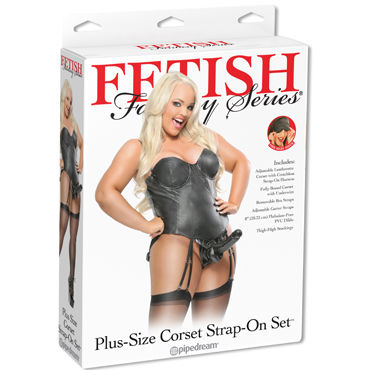 Pipedream Corset Strap-On Set, Корсет с реалистичным страпоном Pipedream Corset Strap-On Set, Корсет с реалистичным страпоном