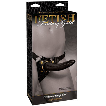 Pipedream Gold Designer Strap-On, Дизайнерский страпон с креплением Pipedream Gold Designer Strap-On, Дизайнерский страпон с креплением