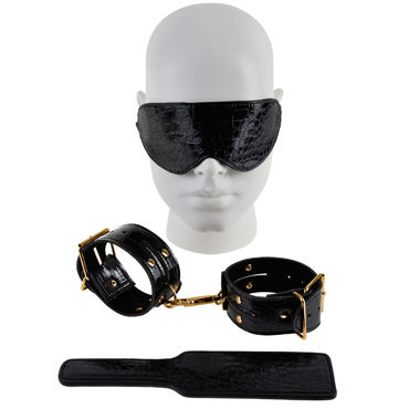 Pipedream Gold Fantasy Bondage Kit, Дизайнерская маска, пэддл и наручники и другие товары Pipedream с фото Pipedream Gold Fantasy Bondage Kit, Дизайнерская маска, пэддл и наручники и другие товары Pipedream с фото