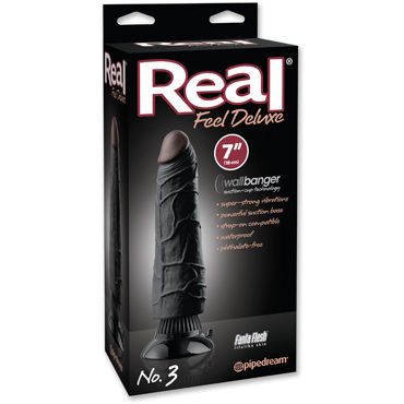 Pipedream Real Feel Deluxe No3, черный, Вибратор супер-реалистик Pipedream Real Feel Deluxe No3, черный, Вибратор супер-реалистик