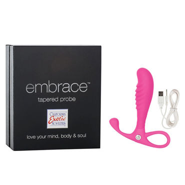 California Exotic Embrace Tapered Probes, розовый, Эргономичный анальный вибромассажер California Exotic Embrace Tapered Probes, розовый, Эргономичный анальный вибромассажер