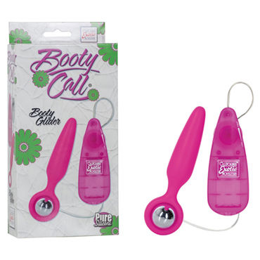 California Exotic Booty Call Booty Gliders, розовая, Анальная пробка с виброяйцом California Exotic Booty Call Booty Gliders, розовая, Анальная пробка с виброяйцом