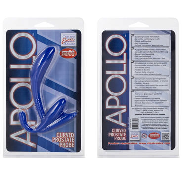 California Exotic Apollo Curved Prostate Probes, синий, Стимулятор простаты California Exotic Apollo Curved Prostate Probes, синий, Стимулятор простаты