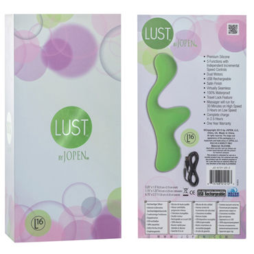 Jopen Lust L16, зеленый - Вибромассажер G-точки и клитора - купить в секс шопе Jopen Lust L16, зеленый - Вибромассажер G-точки и клитора - купить в секс шопе