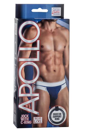 California Exotic Apollo Jock with C-Ring, синие, Мужские трусы-джоки с эрекционным кольцом California Exotic Apollo Jock with C-Ring, синие, Мужские трусы-джоки с эрекционным кольцом