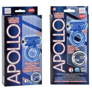 California Exotic Apollo Premium Enhancers, синее - Эрекционное кольцо с вибрацией - купить в секс шопе California Exotic Apollo Premium Enhancers, синее - Эрекционное кольцо с вибрацией - купить в секс шопе