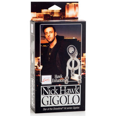California Exotic Nick Hawk Gigolo Hawk Enhancer - Насадка на пенис с кольцом для мошонки - купить в секс шопе California Exotic Nick Hawk Gigolo Hawk Enhancer - Насадка на пенис с кольцом для мошонки - купить в секс шопе