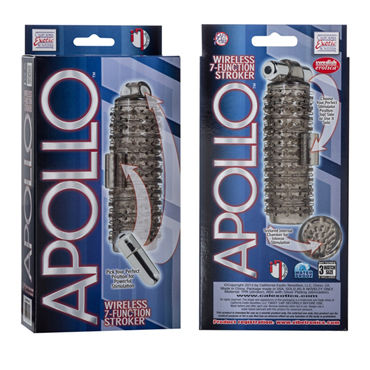 California Exotic Apollo Wireless 7-Function Strokers, серый - Двухсторонний мастурбатор с вибрацией - купить в секс шопе California Exotic Apollo Wireless 7-Function Strokers, серый - Двухсторонний мастурбатор с вибрацией - купить в секс шопе