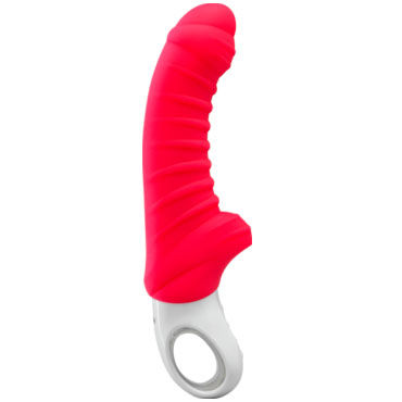 Fun Factory Tiger G4, красный - Перезаряжаемый вибратор с клиторальным стимулятором + зарядка - купить в секс шопе Fun Factory Tiger G4, красный - Перезаряжаемый вибратор с клиторальным стимулятором + зарядка - купить в секс шопе