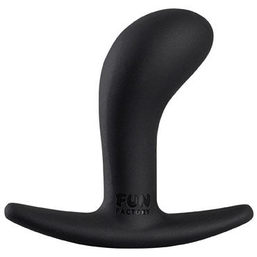 Fun Factory Bootie S, черный, Миниатюрная анальная втулка с ограничителем Fun Factory Bootie S, черный, Миниатюрная анальная втулка с ограничителем