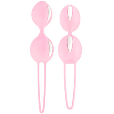 Fun Factory Smartballs Duo, розово-белые, Вагинальные шарики со смещенным центром тяжести Fun Factory Smartballs Duo, розово-белые, Вагинальные шарики со смещенным центром тяжести