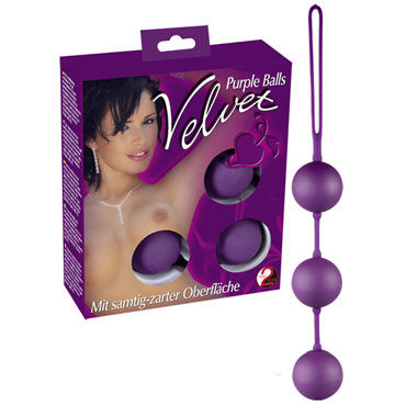 You2Toys Velvet Balls Triple, фиолетовые, Три вагинальных шарика You2Toys Velvet Balls Triple, фиолетовые, Три вагинальных шарика