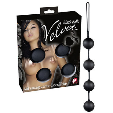 You2Toys Velvet Balls, черные, Анальные шарики на сцепке You2Toys Velvet Balls, черные, Анальные шарики на сцепке